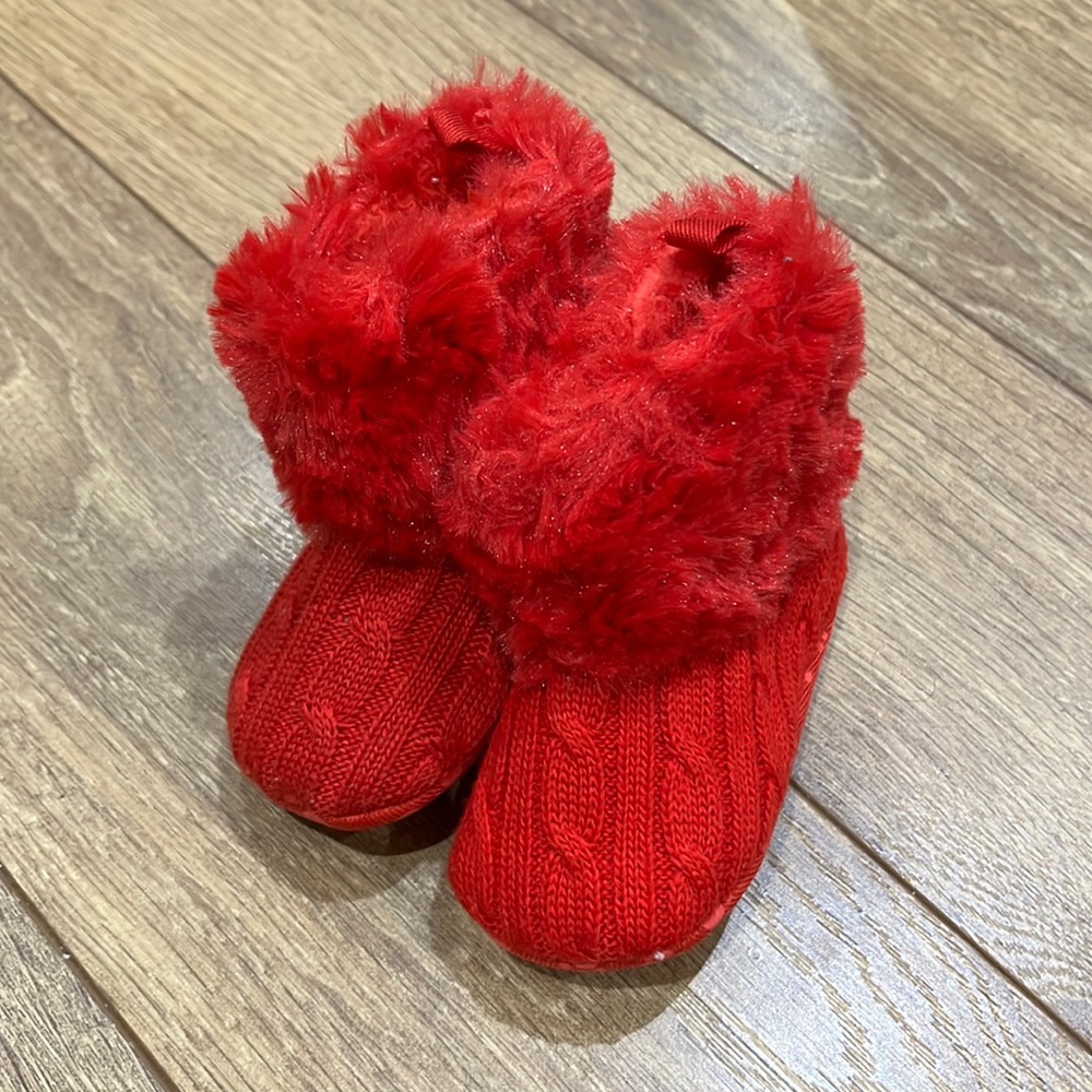 Red baby boots